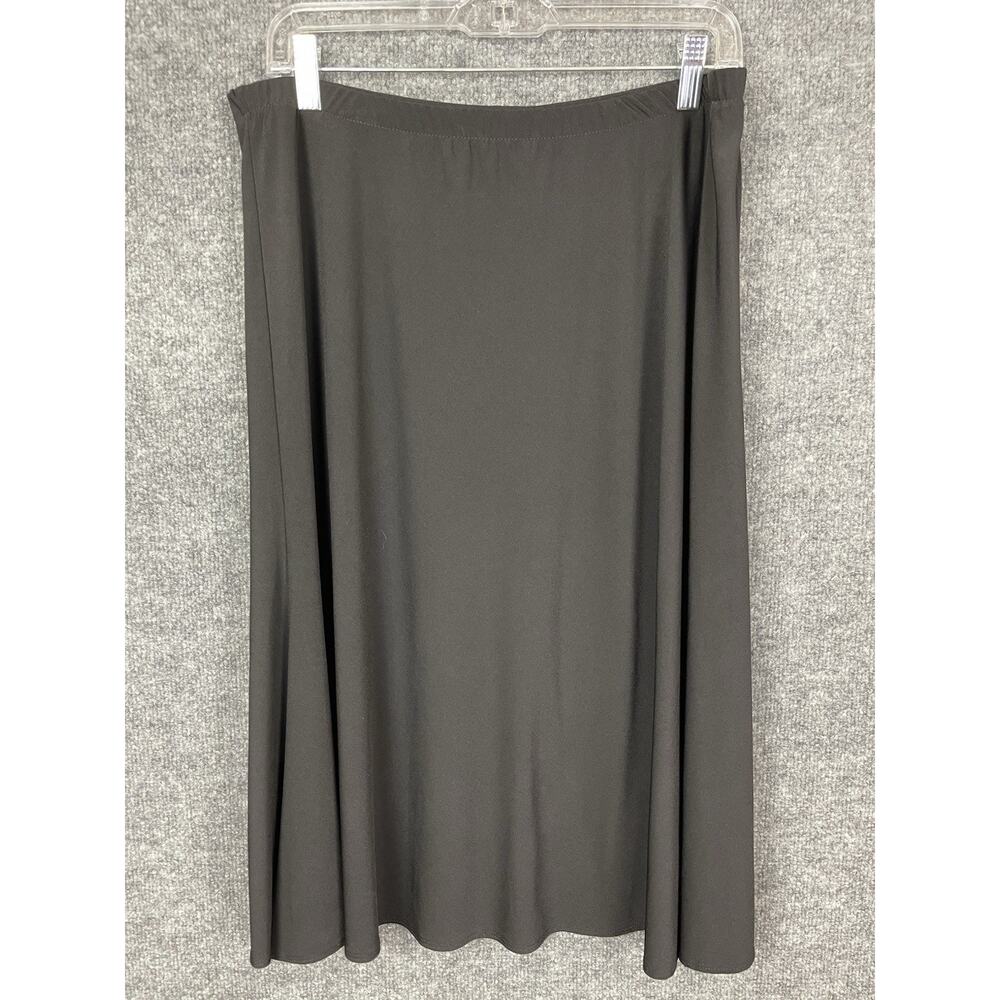 Chico's A-Line Skirt Knit Black Slinky Size 3 16/18 Elastic Waistband